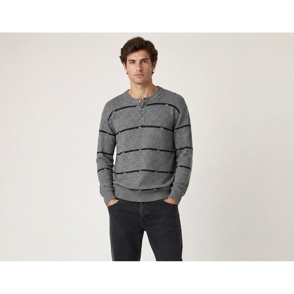Cambridge Classics by Mervyn's Grandpa Sweater Mens L Gray Acrylic Wool Vintage